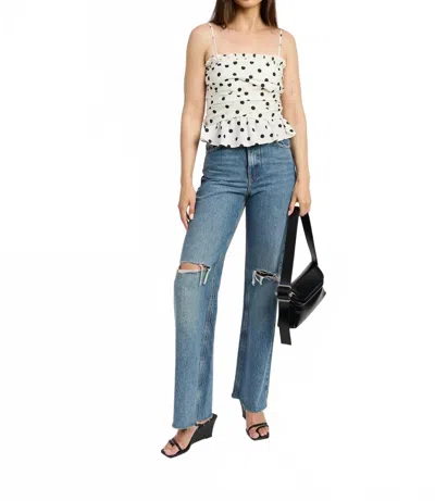 En Saison Harley Peplum Top In Dots In Multi