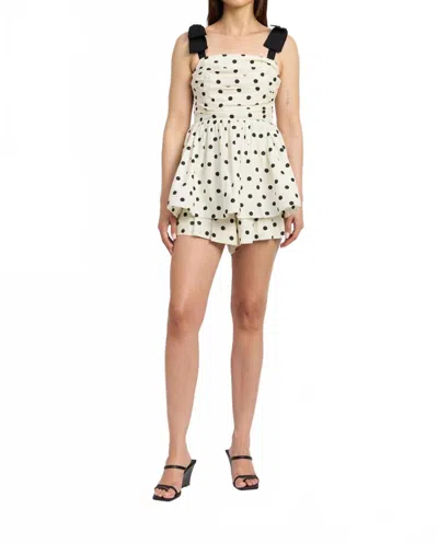 En Saison Harley Romper In Ivory Black In Neutral