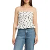 En Saison Harley Ruched Linen Blend Camisole In White