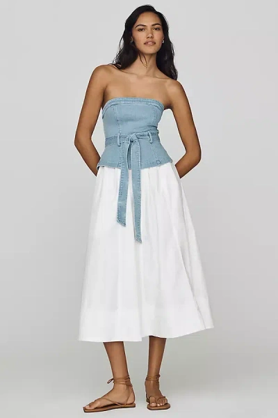 En Saison Harlow Cotton Twofer Midi Dress In Blue