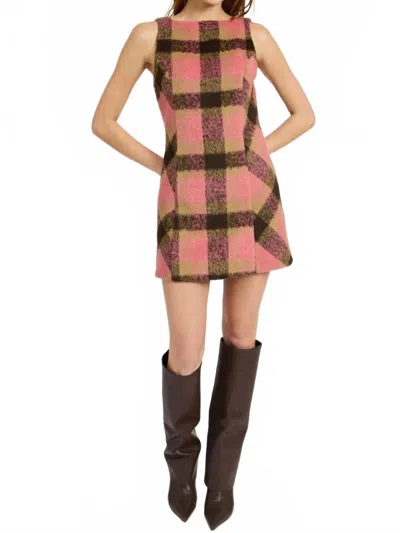 En Saison Harper Shift Dress In Brown/rose In Multi