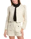 En Saison Hayes Wool-blend Crop Jacket In White