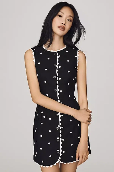 En Saison Heather Buttondown Mini Dress In Black