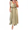 En Saison High Garden A Line Belted Dress In Green