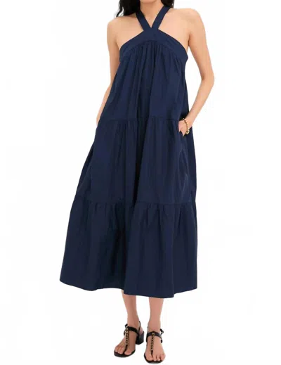 En Saison Irene Tiered Maxi Dress In Navy In Blue