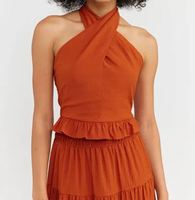 En Saison Itzel Halter Top In Sienna In Gold