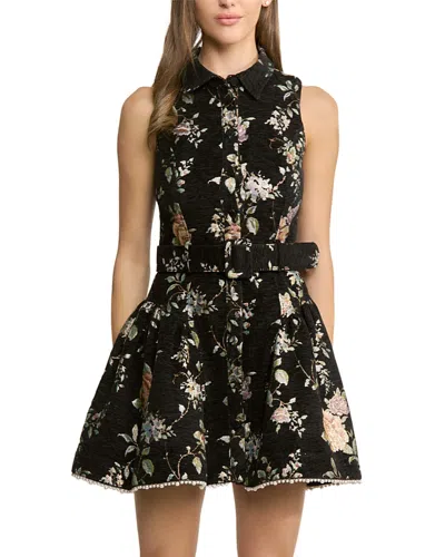 En Saison Jasmine Belted Sleeveless Mini Dress In Black