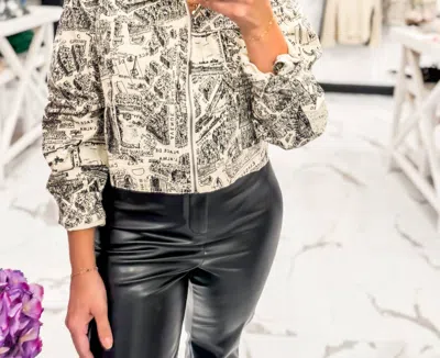 En Saison Jetsetter Cropped Jacket In White/black In Multi