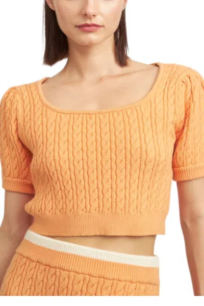 En Saison Jodi Top In Peach In Orange