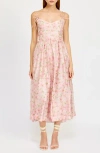 En Saison Josette Floral Midi Dress In Pink