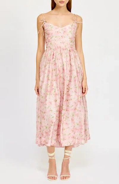 EN SAISON EN SAISON JOSETTE FLORAL MIDI DRESS
