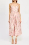 En Saison Josette Floral Midi Dress In Pink Floral