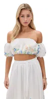 En Saison Julia Top White Blue Multi In White