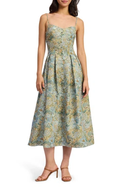 En Saison Kenna Floral Midi Dress In Gray