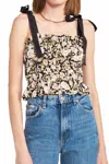 En Saison Kinsley Floral Sleeveless Tops In Multi In Brown