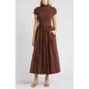 En Saison Lafayette Mixed Media Maxi Dress In Brown