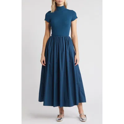 En Saison Lafayette Mixed Media Maxi Dress In Teal