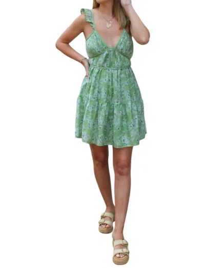 En Saison Laguna Mini Dress In Light Green Teal In Multi