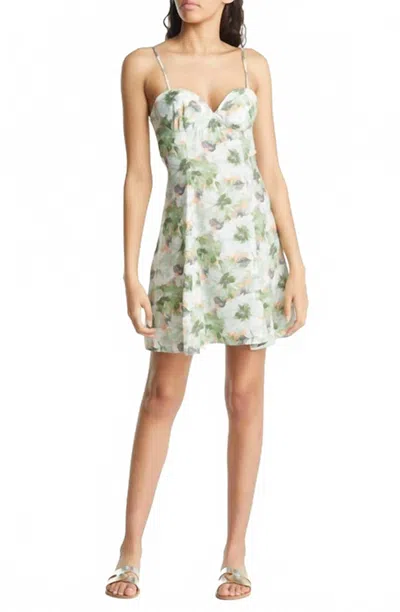 En Saison Lario Floral Print Mini Dress In Multi In Green