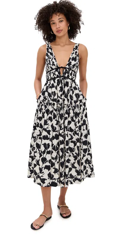 En Saison Laurel Midi Dress Ivory Black