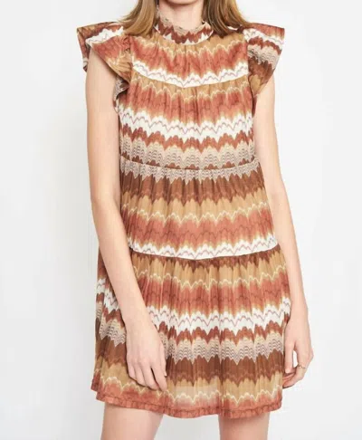 En Saison Le Voilier Babydoll Dress In Brown