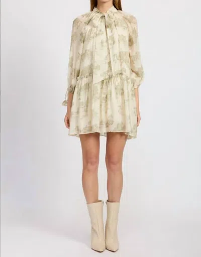 En Saison Leighton Mini Dress In Olive In Green