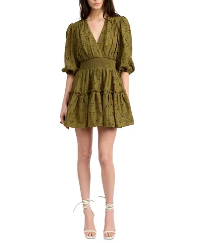 En Saison Lennox Mini Dress In Basil In Green