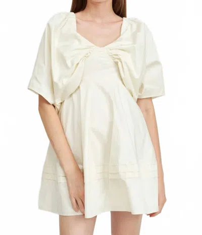 En Saison Lila Mini Dress In Cream In Gray
