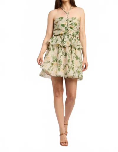 EN SAISON LINDEN MINI DRESS IN SAGE EMERALD YELLOW