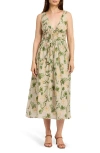 En Saison Linden Shirred Sundress In Green