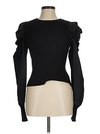 Pre-owned En Saison Long Sleeve Top Black Turtleneck Tops
