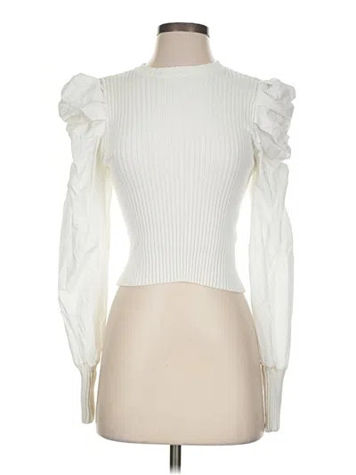 Pre-owned En Saison Long Sleeve Top Ivory Turtleneck Tops