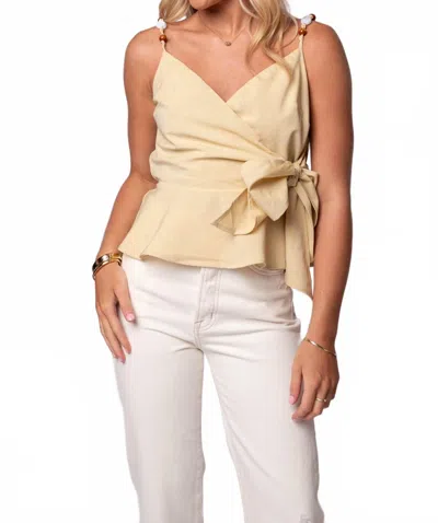 En Saison Lowen Peplum Hem Top In Yellow