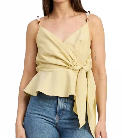En Saison Lowen Top In Flax In Yellow