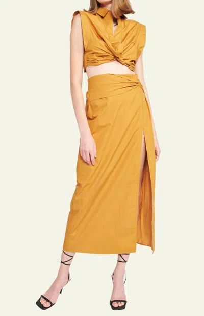En Saison Makia Midi Skirt In Merigold In Multi