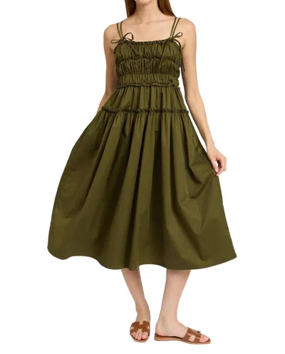 En Saison Marianne Midi Dress In Olive In Green