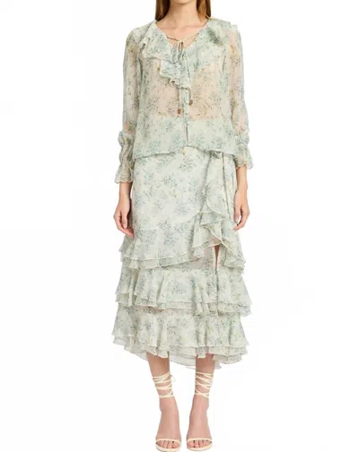 En Saison Marlene Button Front Blouse In Ivory In Multi
