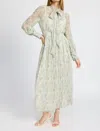 En Saison Marlene Print Tie Neck Long Sleeve Maxi Dress In Multi