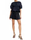 En Saison Melody Belted Shorts In Navy In Blue