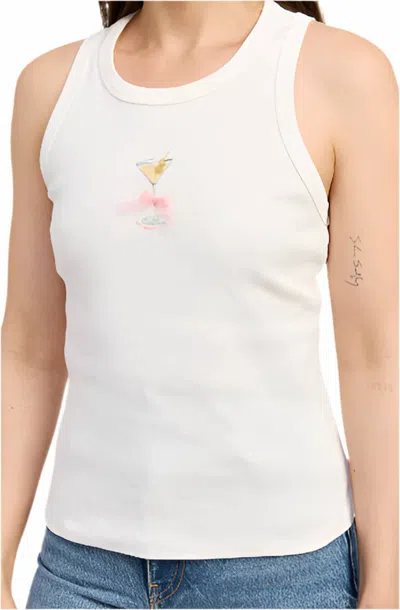 En Saison Mia Graphic Tank Top In White In Multi