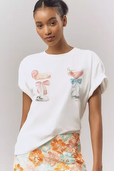 En Saison Mia Oversized Graphic Tee In White