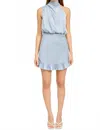 En Saison Mila Mini Dress In Dusty Blue In Blue