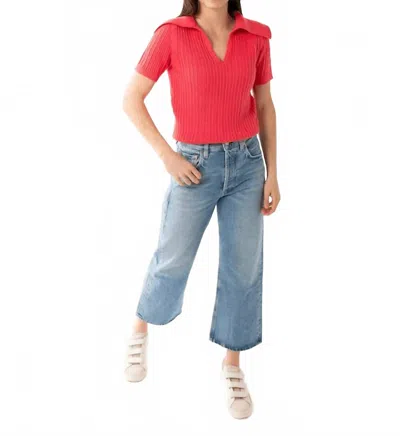 En Saison Mirabel Knit Top In Coral Pink