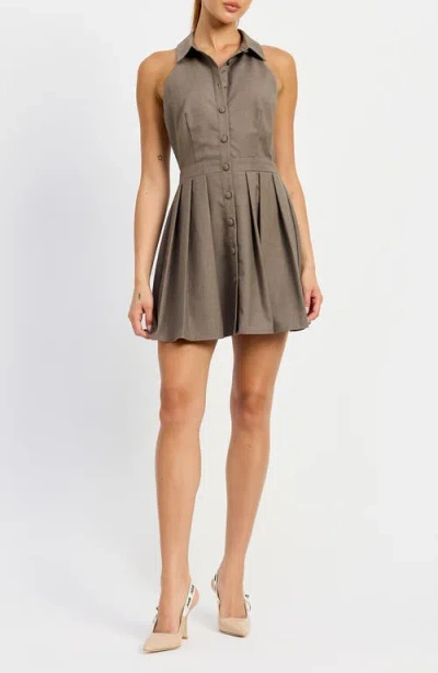 En Saison Mirabella Sleeveless Fit & Flare Minidress In Toast