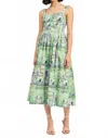 En Saison Molly Corset Cotton Midi Sundress In Green