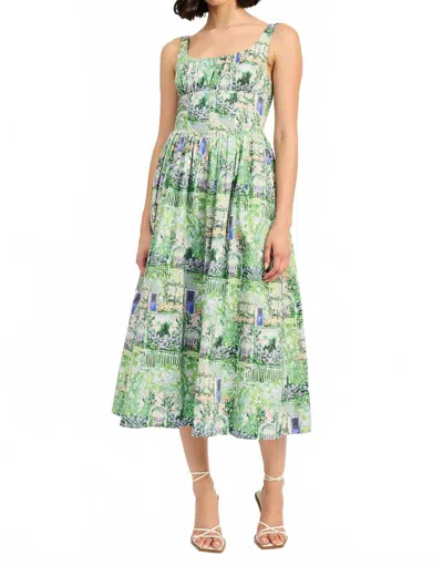 EN SAISON MOLLY MIDI DRESS IN GREEN VIOLET