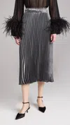 En Saison Mona Midi Skirt Metallic Silver L In Multi