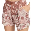 En Saison Monet Print Scallop Shorts In Ginger Off White In Pink