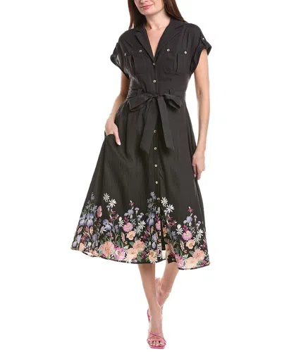 En Saison Nannette Midi Shirtdress In Black