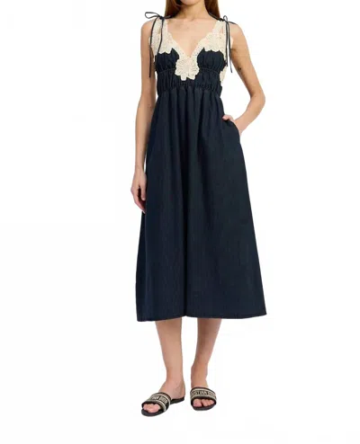 En Saison Natalia Midi Dress In Vintage Indigo In Black